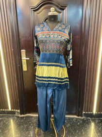 BLUE GAJJI SILK COORD