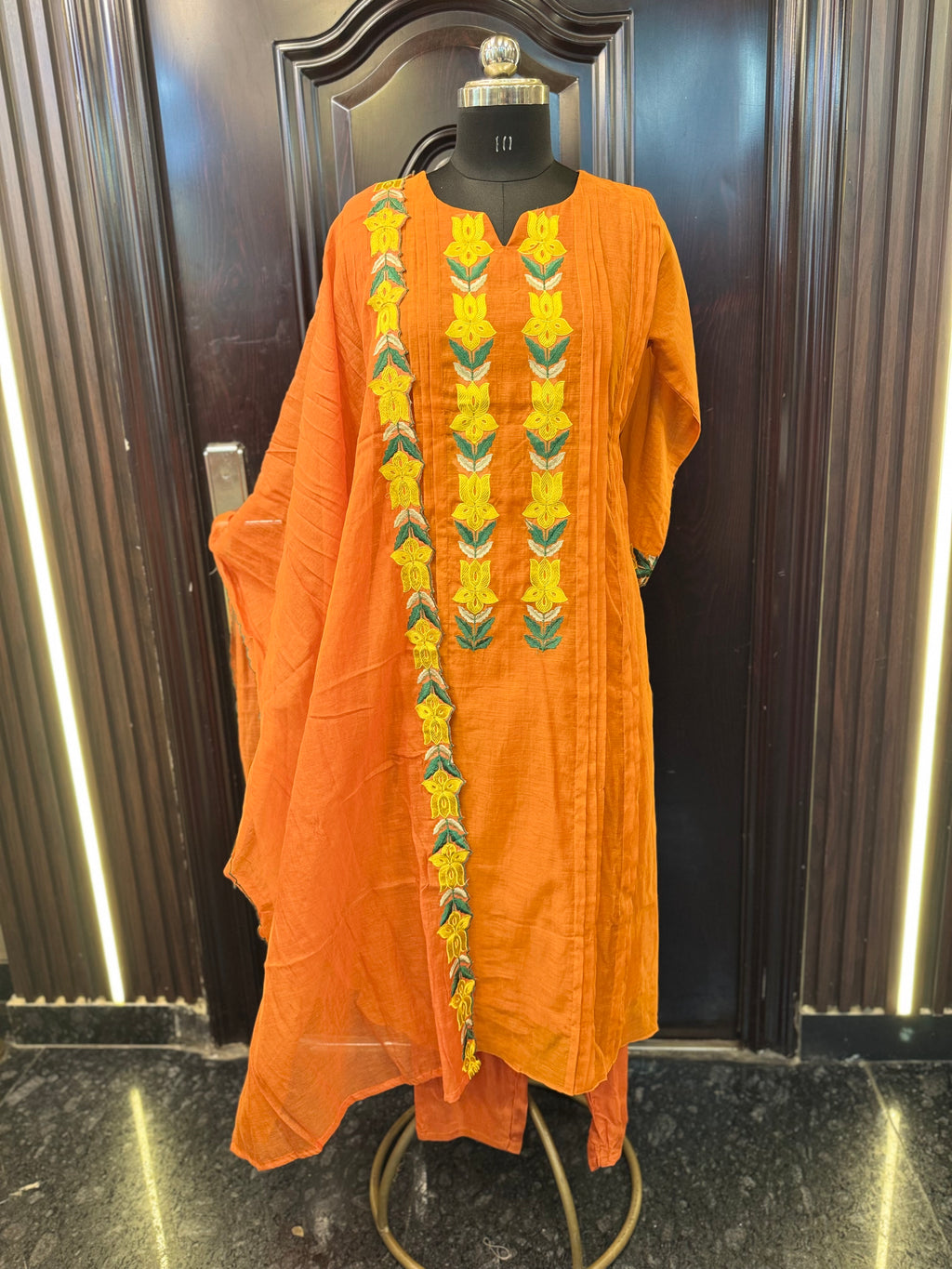 Saffron Anarkali Set