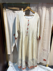 Ivory Shimmer Anarkali Set