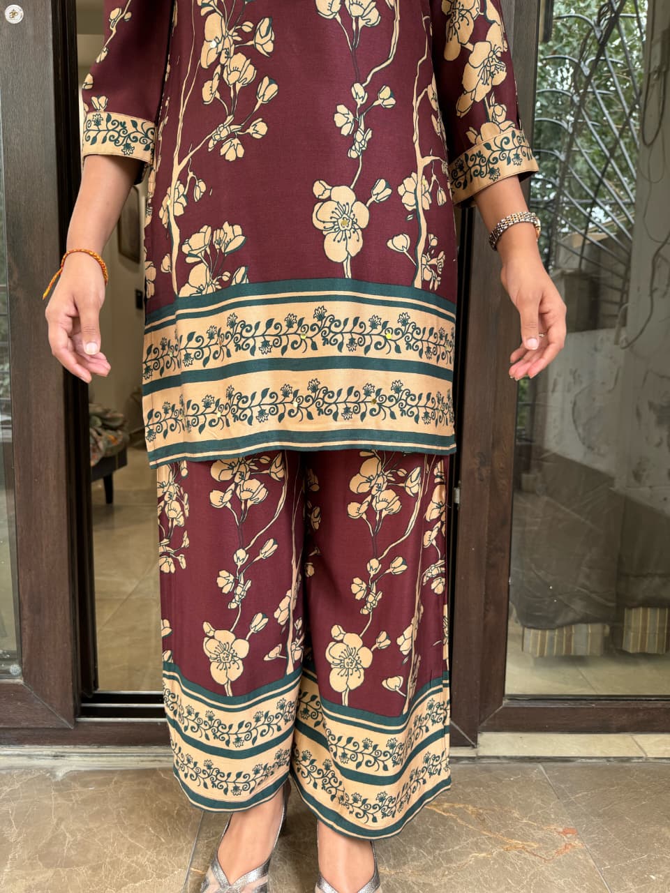 MAROON MUSLIN COORDSET