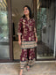 MAROON MUSLIN COORDSET
