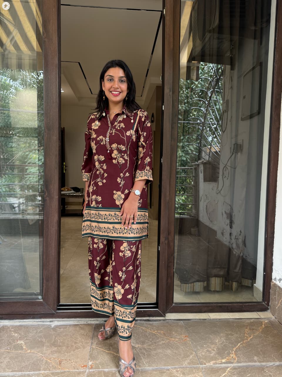 MAROON MUSLIN COORDSET