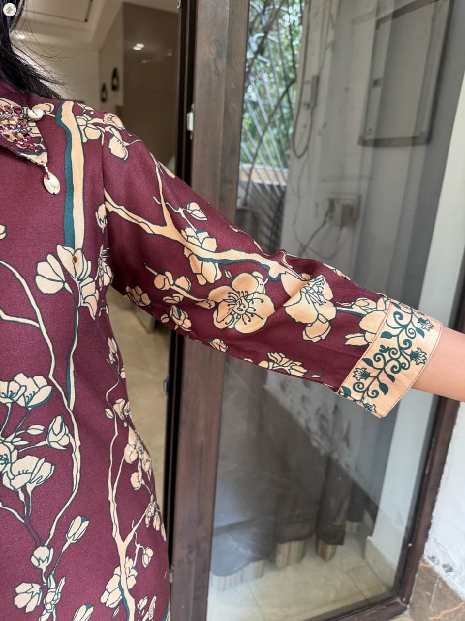 MAROON MUSLIN COORDSET