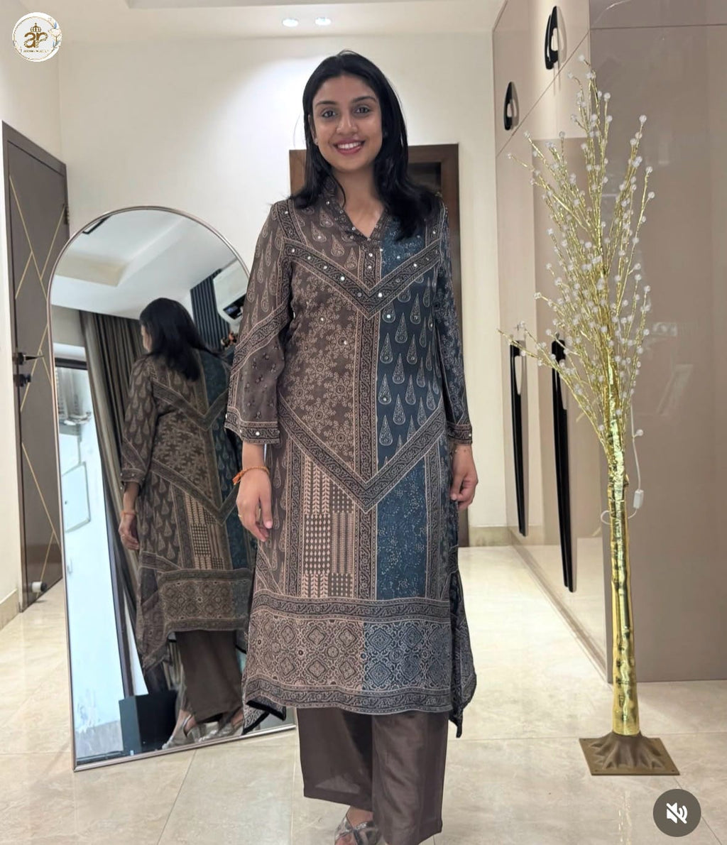 BLUE HALF N HALF KURTA SET