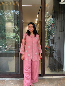 PEACH SEQUINS COORDSET
