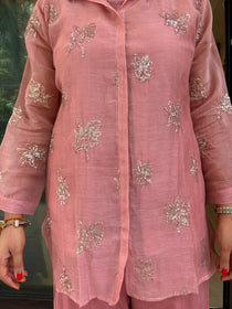 PEACH SEQUINS COORDSET