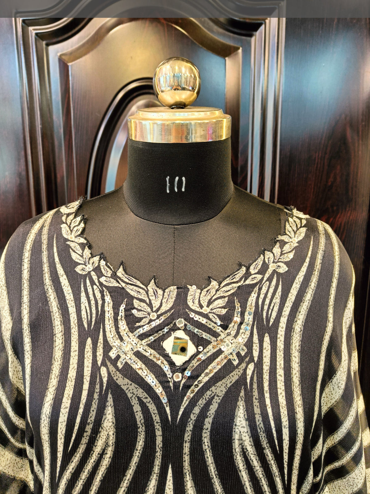BLACK KAFTAN CUTWORK COORDSET
