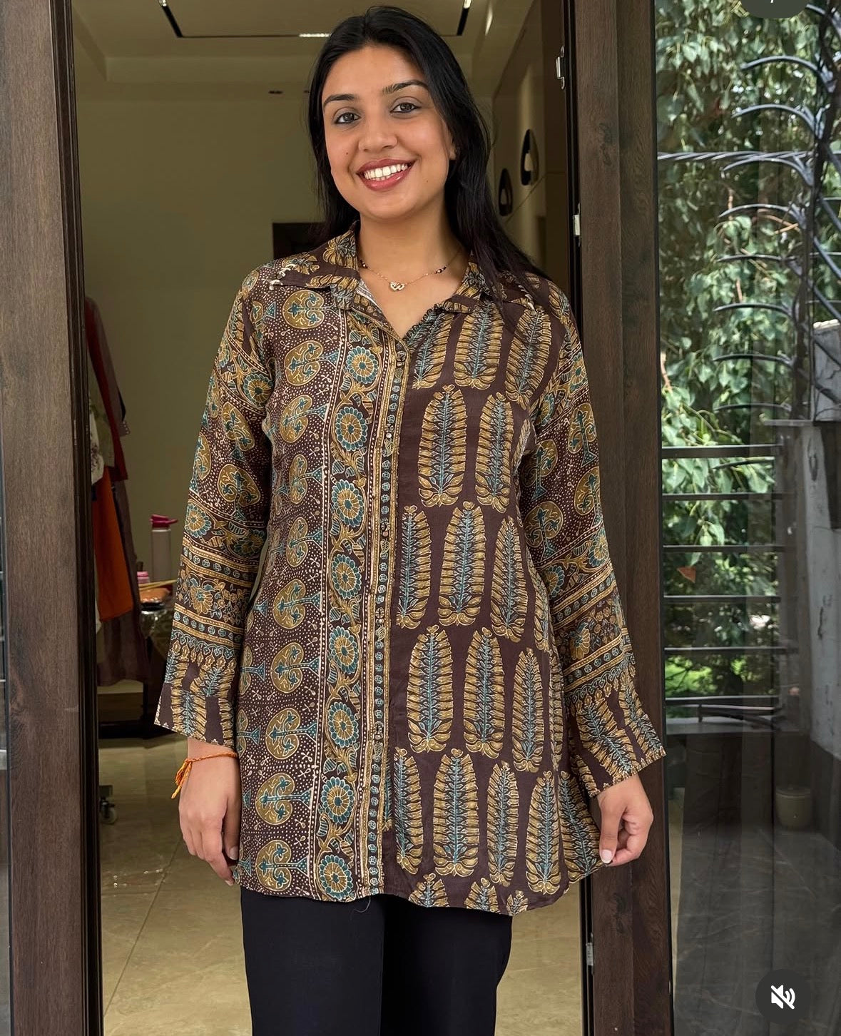 BROWN AJRAKH JAIPURI SHIRT Secondary image