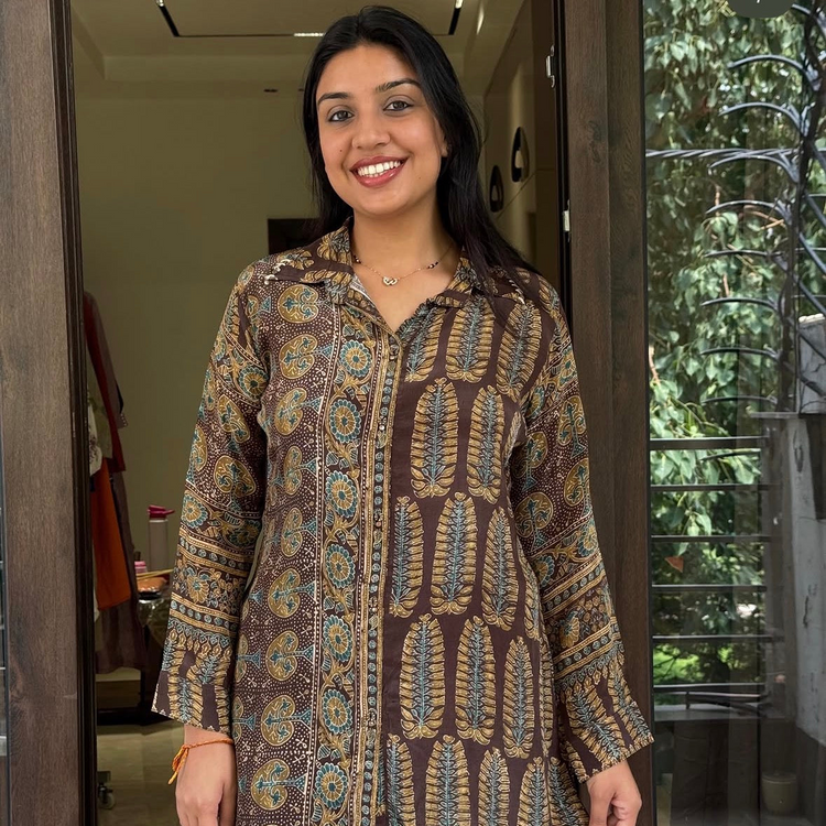 BROWN AJRAKH JAIPURI SHIRT Main image