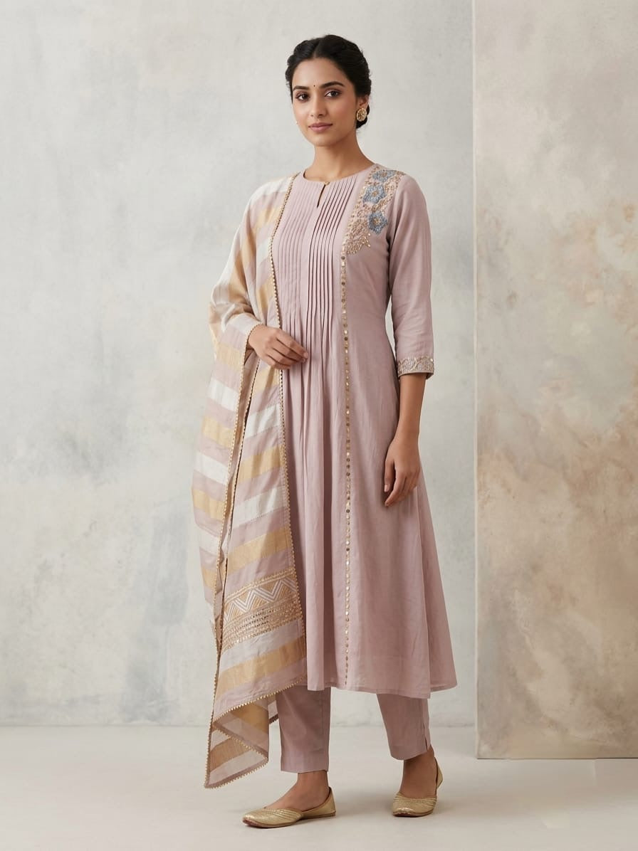 Rich Handwork Anarkali Set
