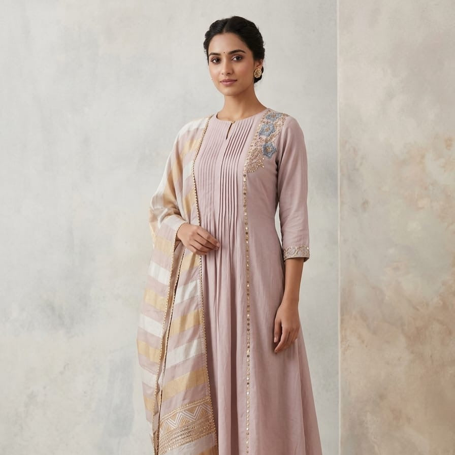 Rich Handwork Anarkali Set