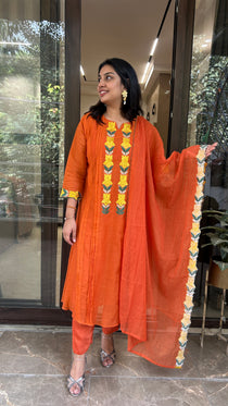 Saffron Anarkali Set