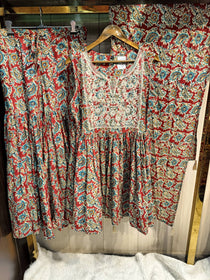 Red Peplum Sharara