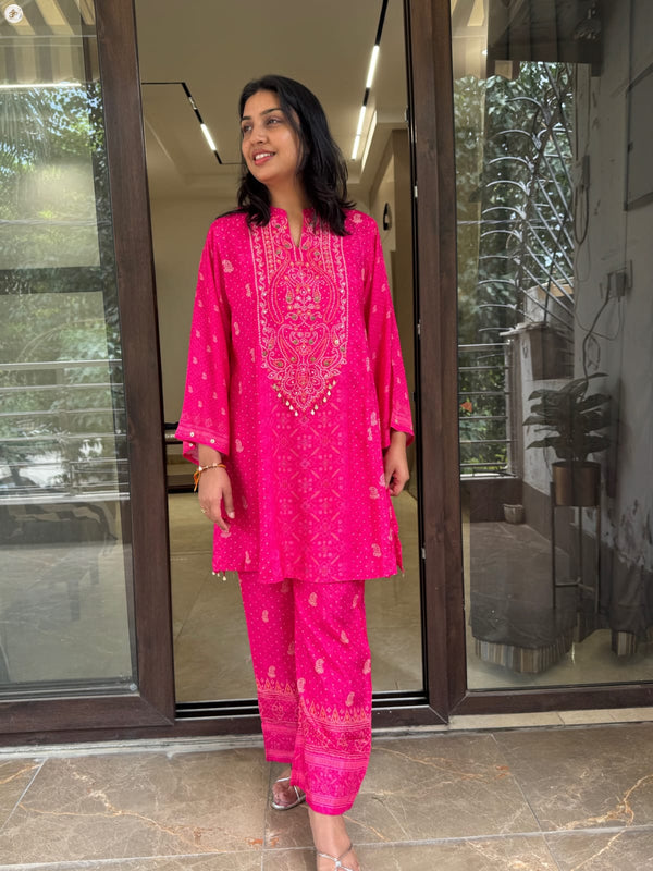 PINK BANDNI COORDSET
