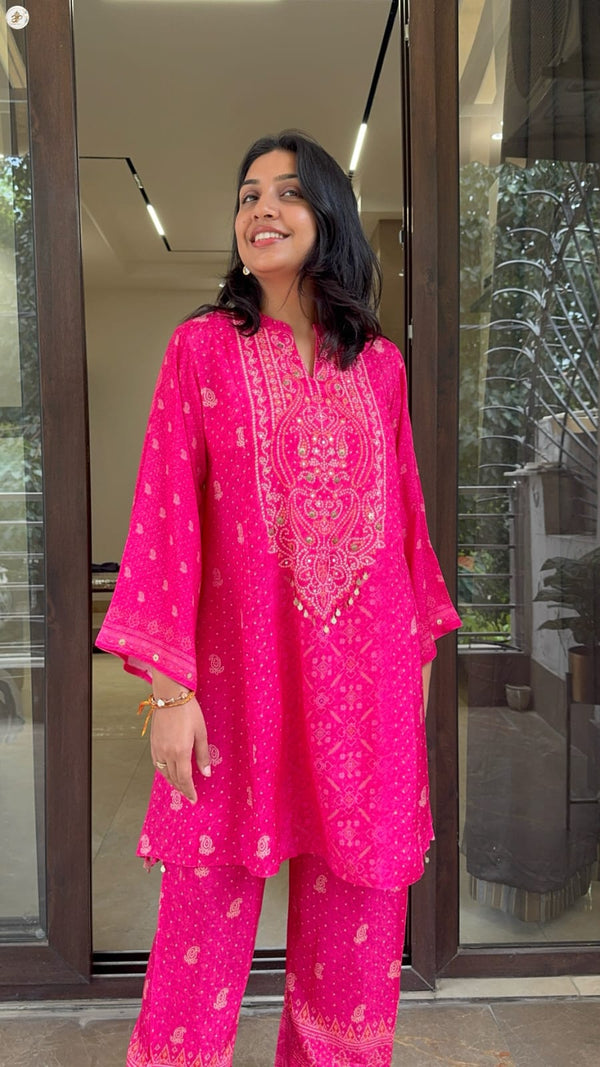 PINK BANDNI COORDSET
