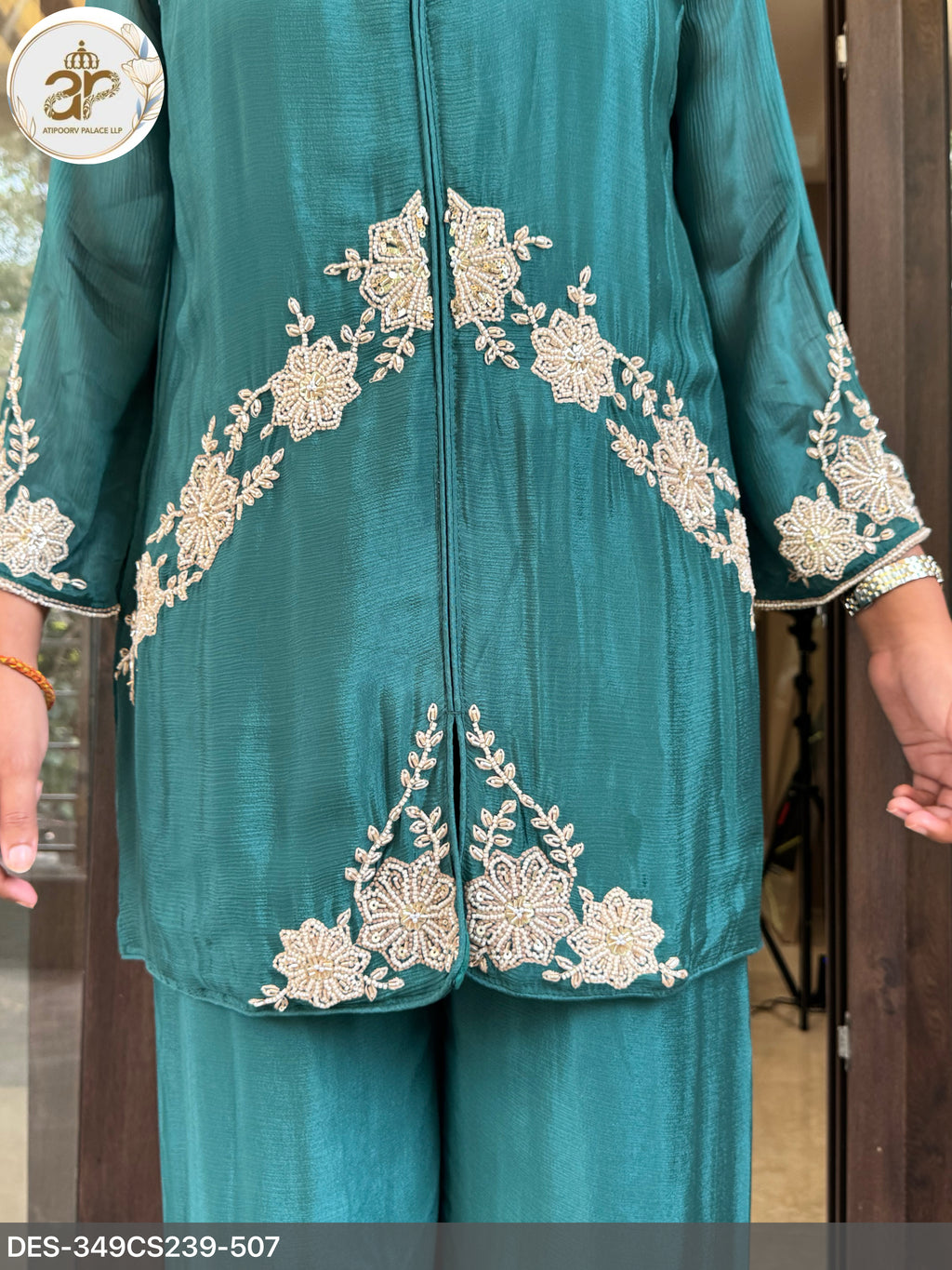 GREEN EMBROIDERY COORDSET