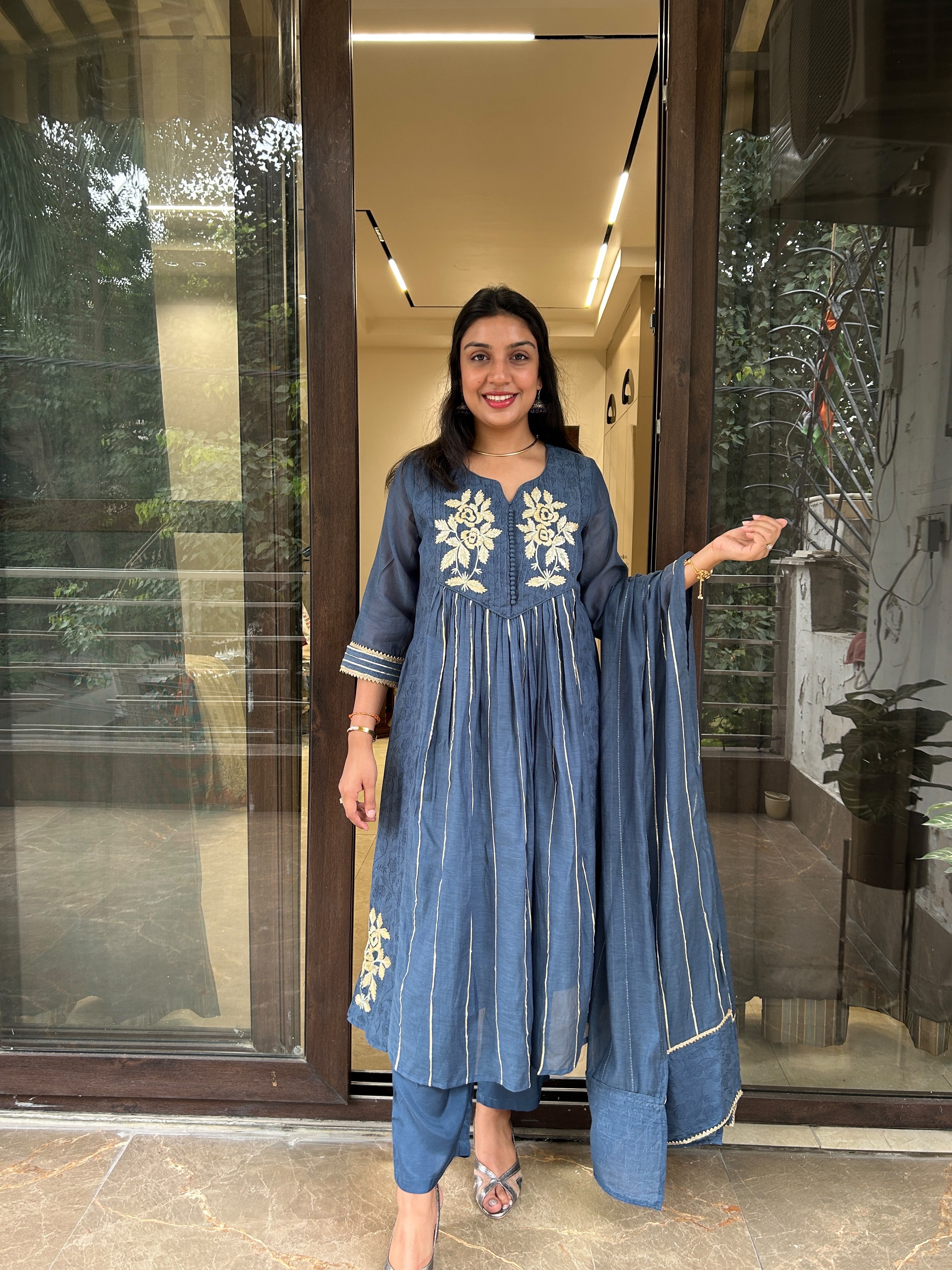 Comfort Blue Anarkali Secondary image