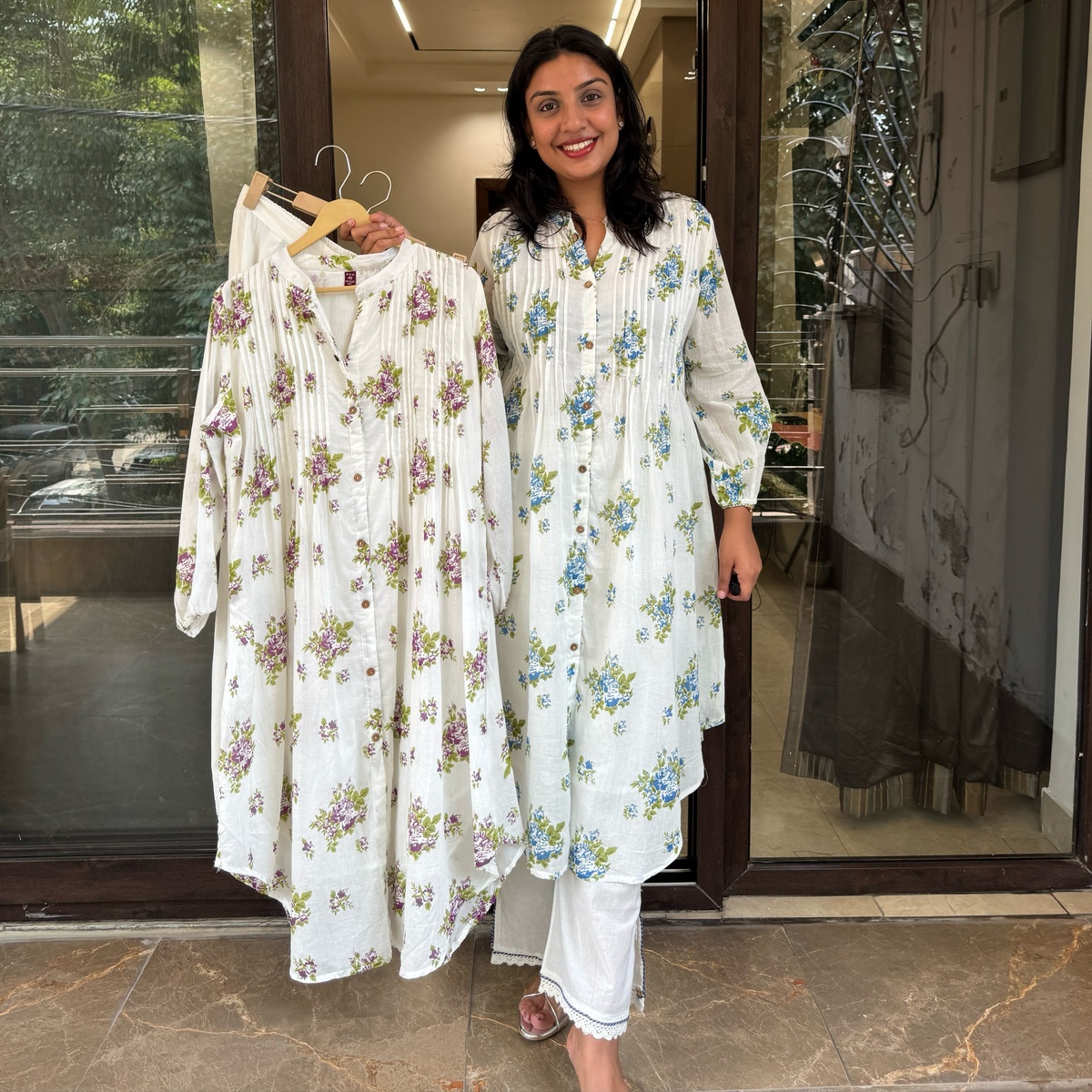 FLORAL MUL KURTA SET