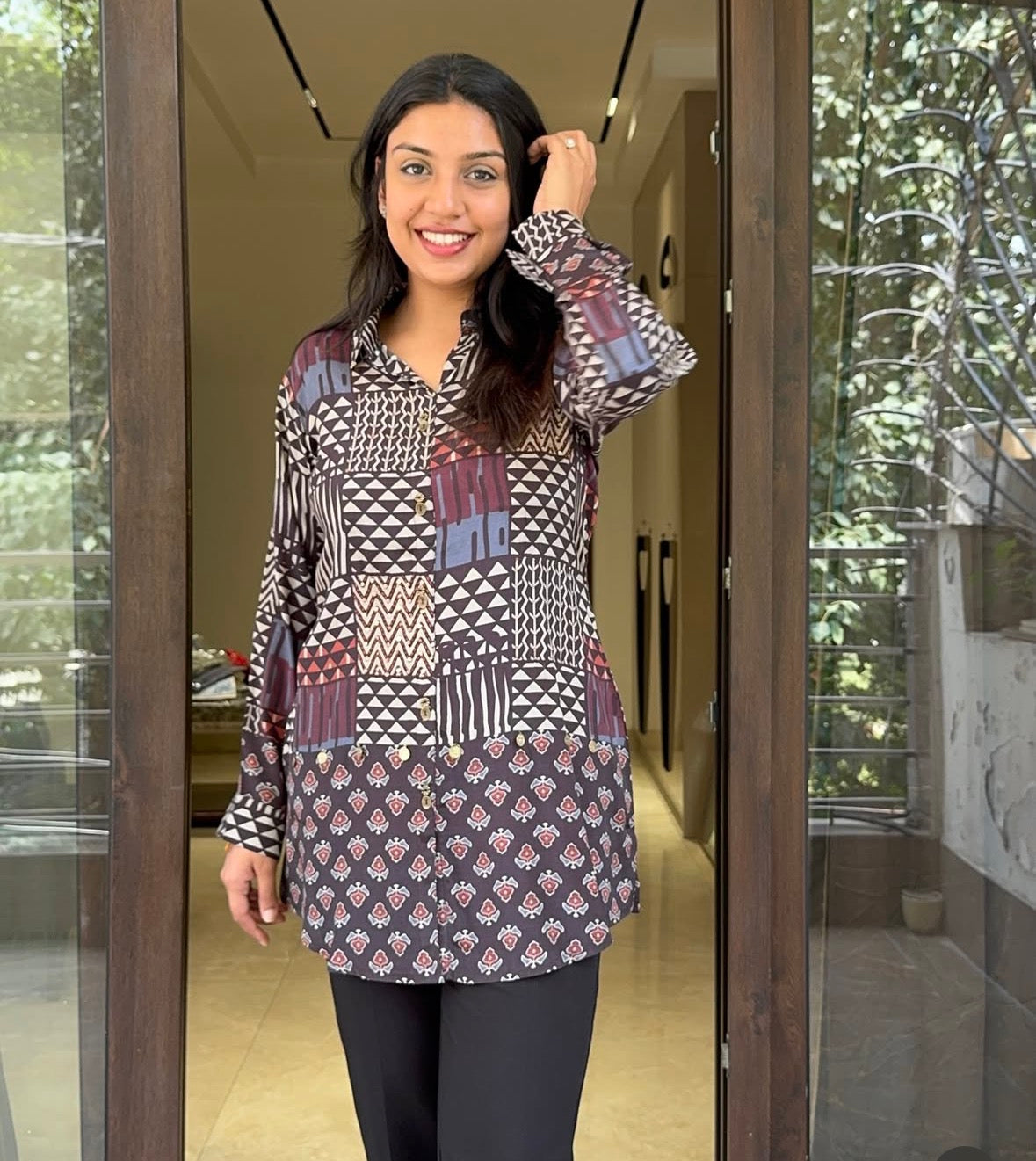 AJRAKH SHIRT GEOMETRIC Main image