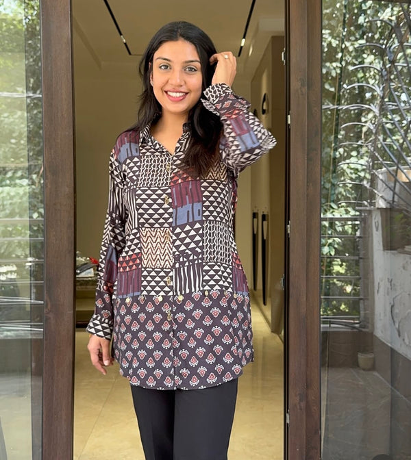 AJRAKH SHIRT GEOMETRIC