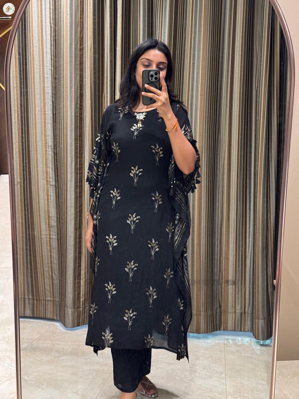 BLUE GEORGETTE KAFTAN SET