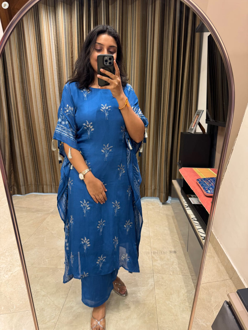 BLUE GEORGETTE KAFTAN SET