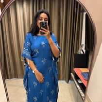 BLUE GEORGETTE KAFTAN SET