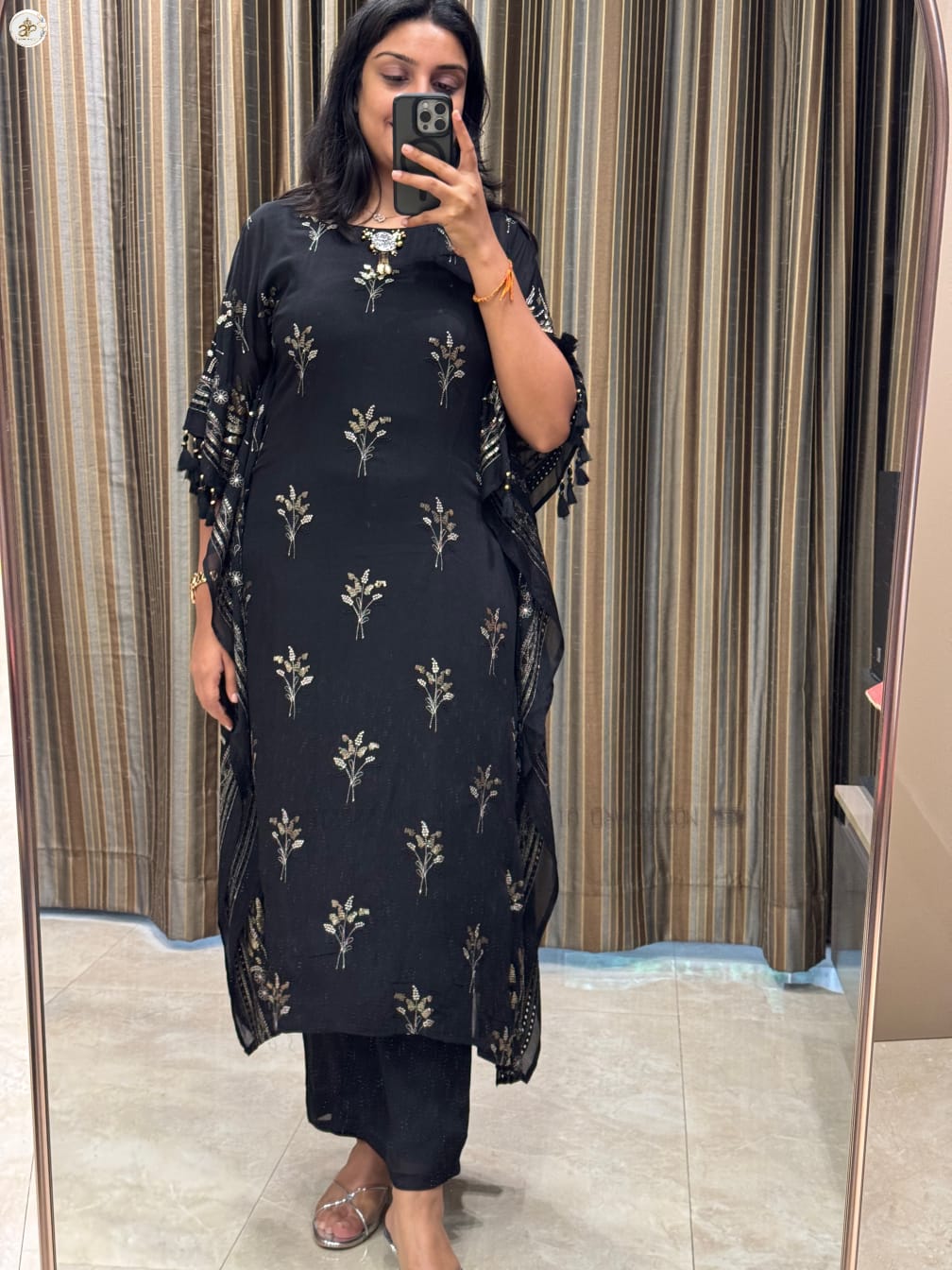 BLUE GEORGETTE KAFTAN SET