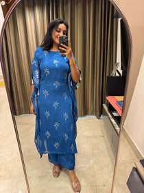 BLUE GEORGETTE KAFTAN SET