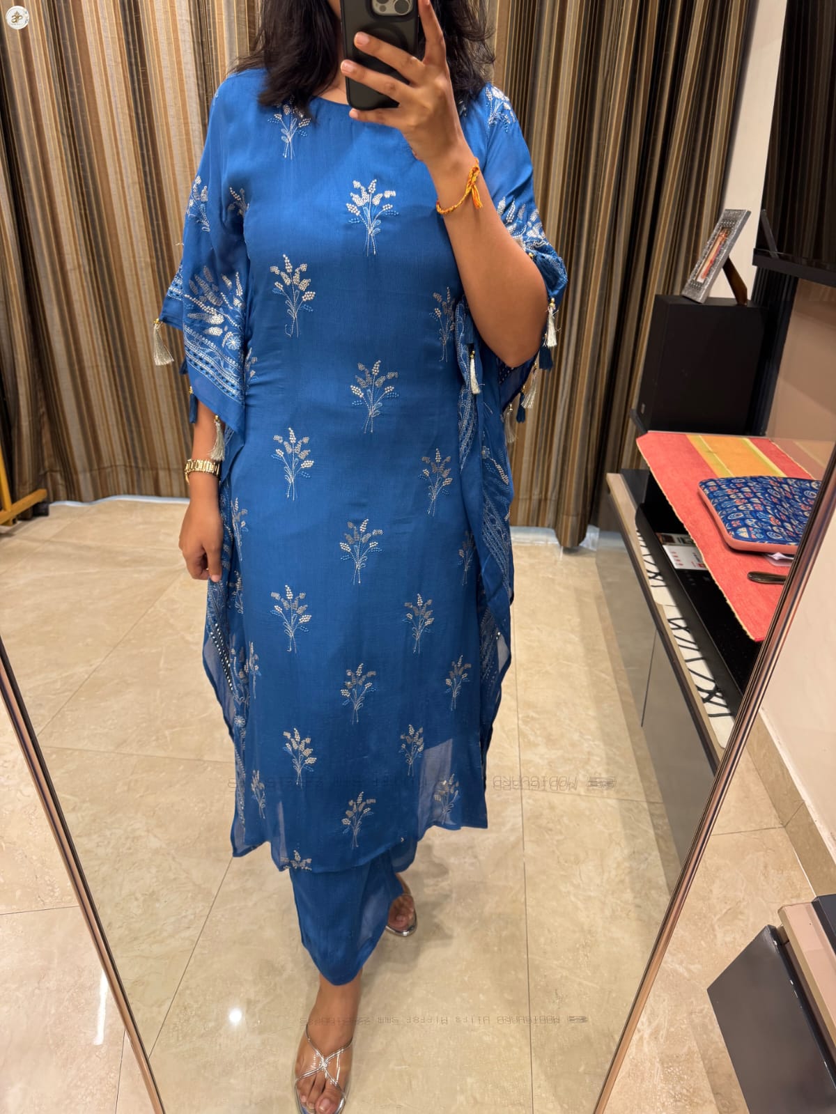 BLUE GEORGETTE KAFTAN SET