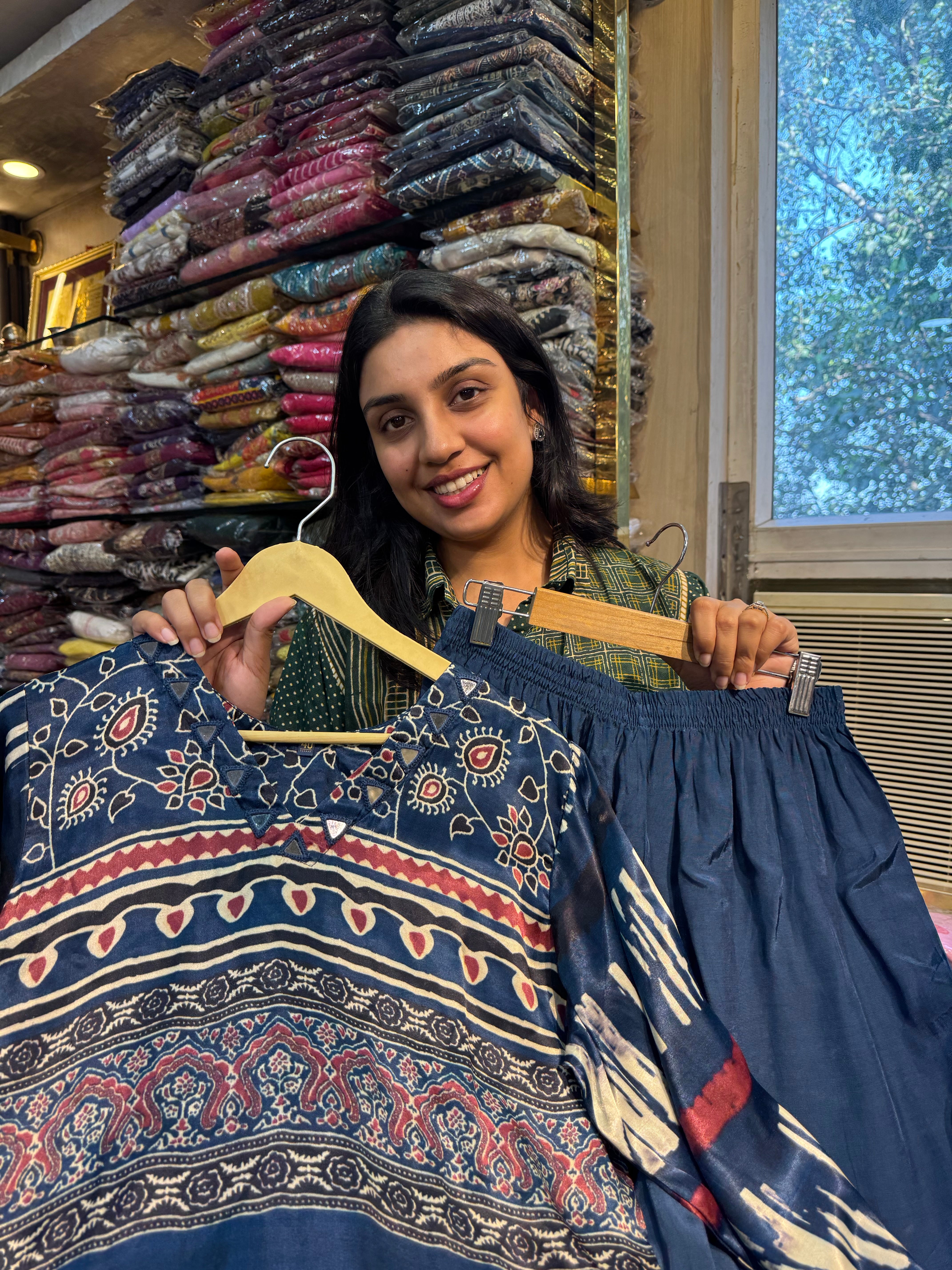 BLUE GAJJI SILK COORD Secondary image