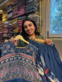 BLUE GAJJI SILK COORD