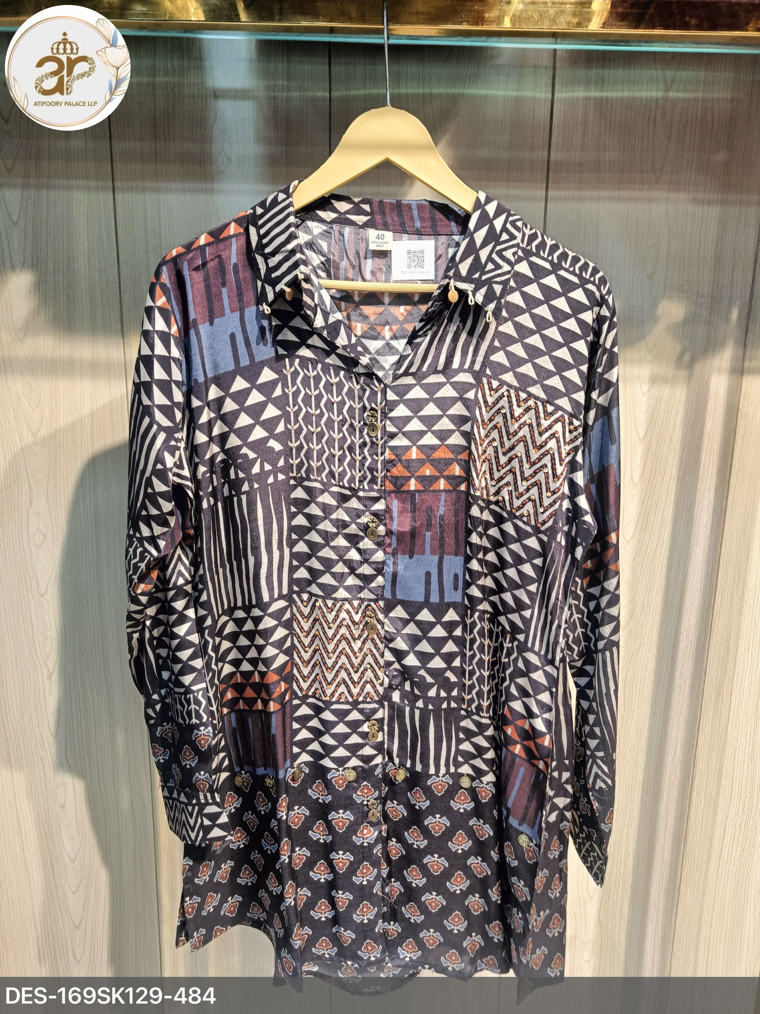 AJRAKH SHIRT GEOMETRIC Secondary image