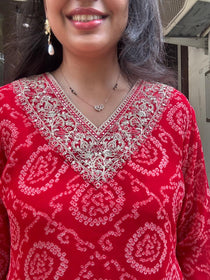 RED BANDNI COORDSET