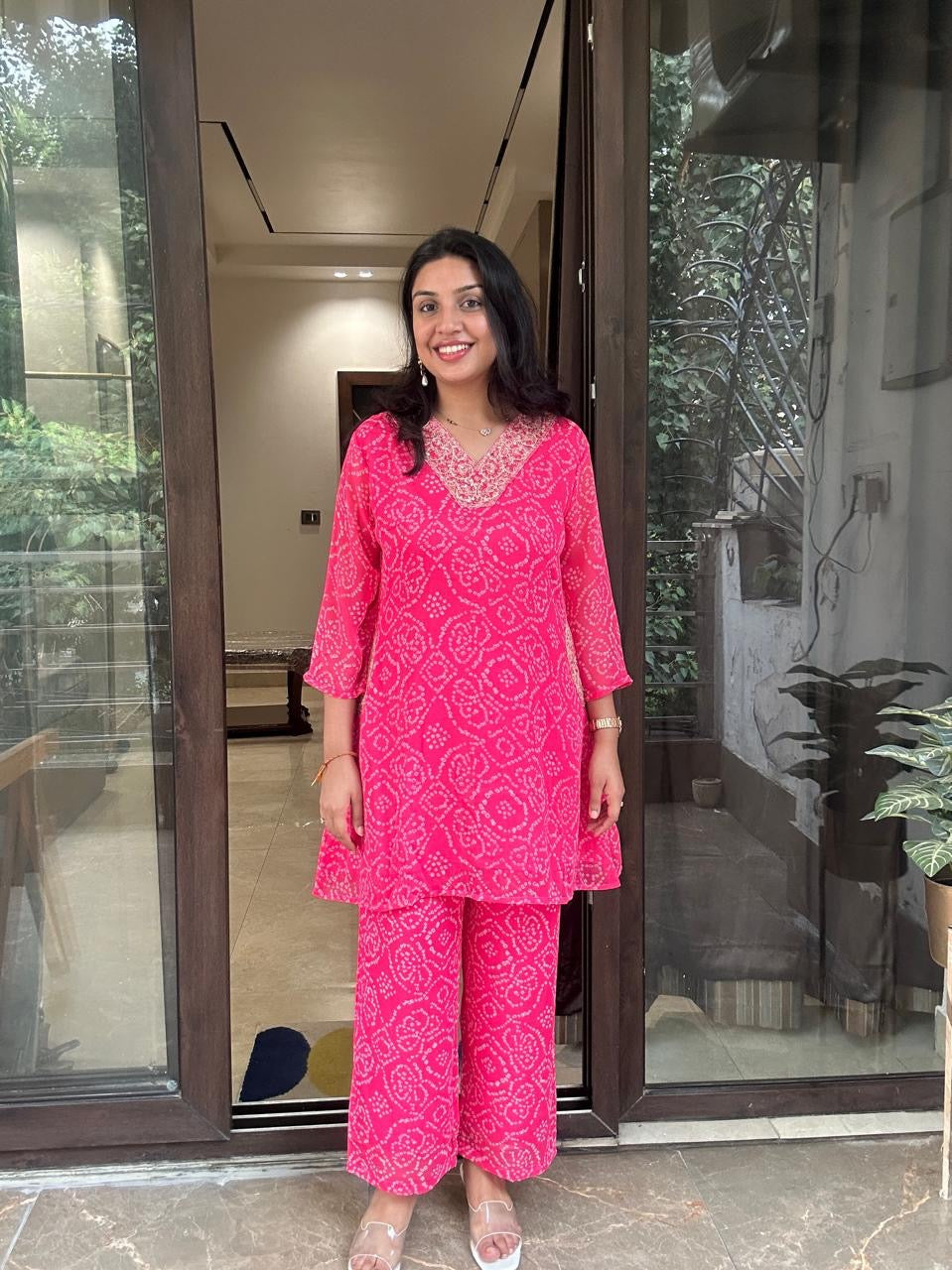 PINK BANDNI COORDSET Secondary image