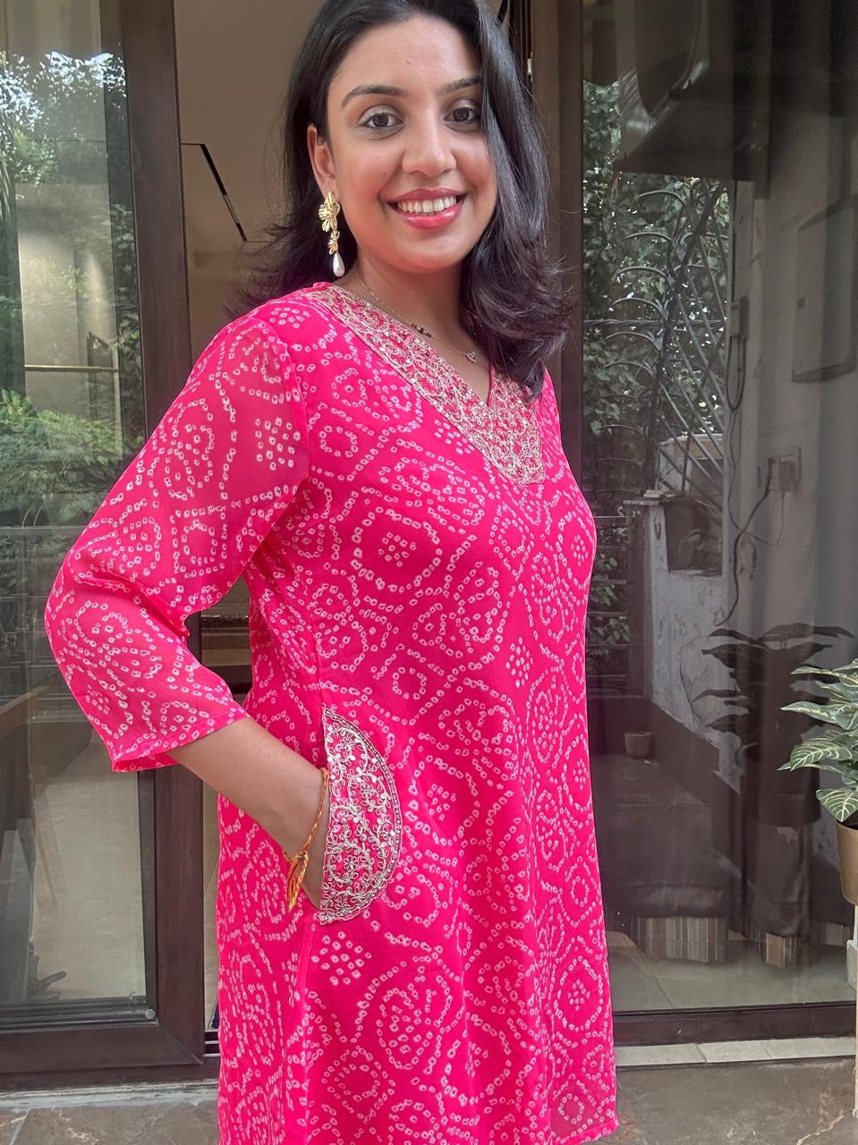 PINK BANDNI COORDSET