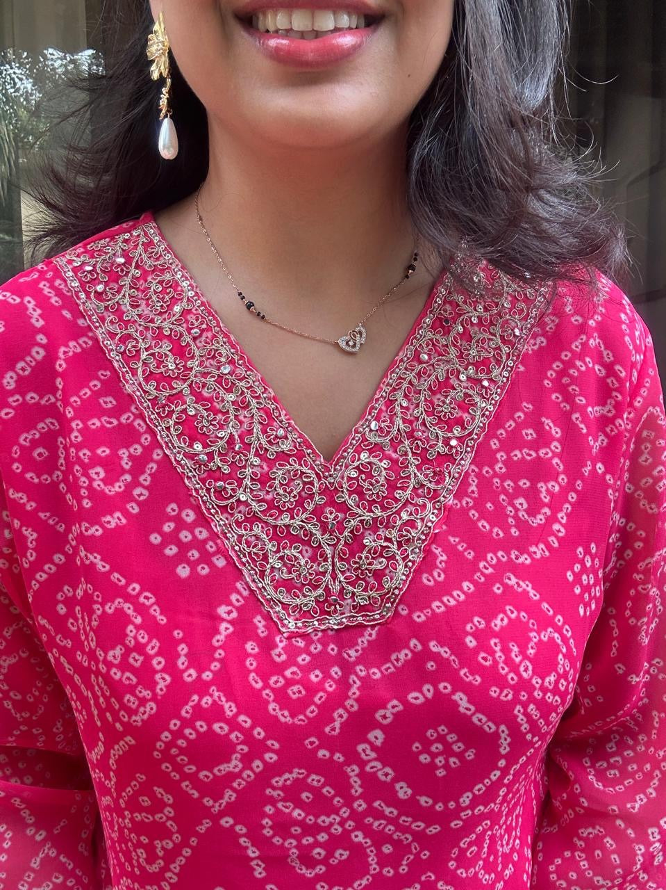 PINK BANDNI COORDSET