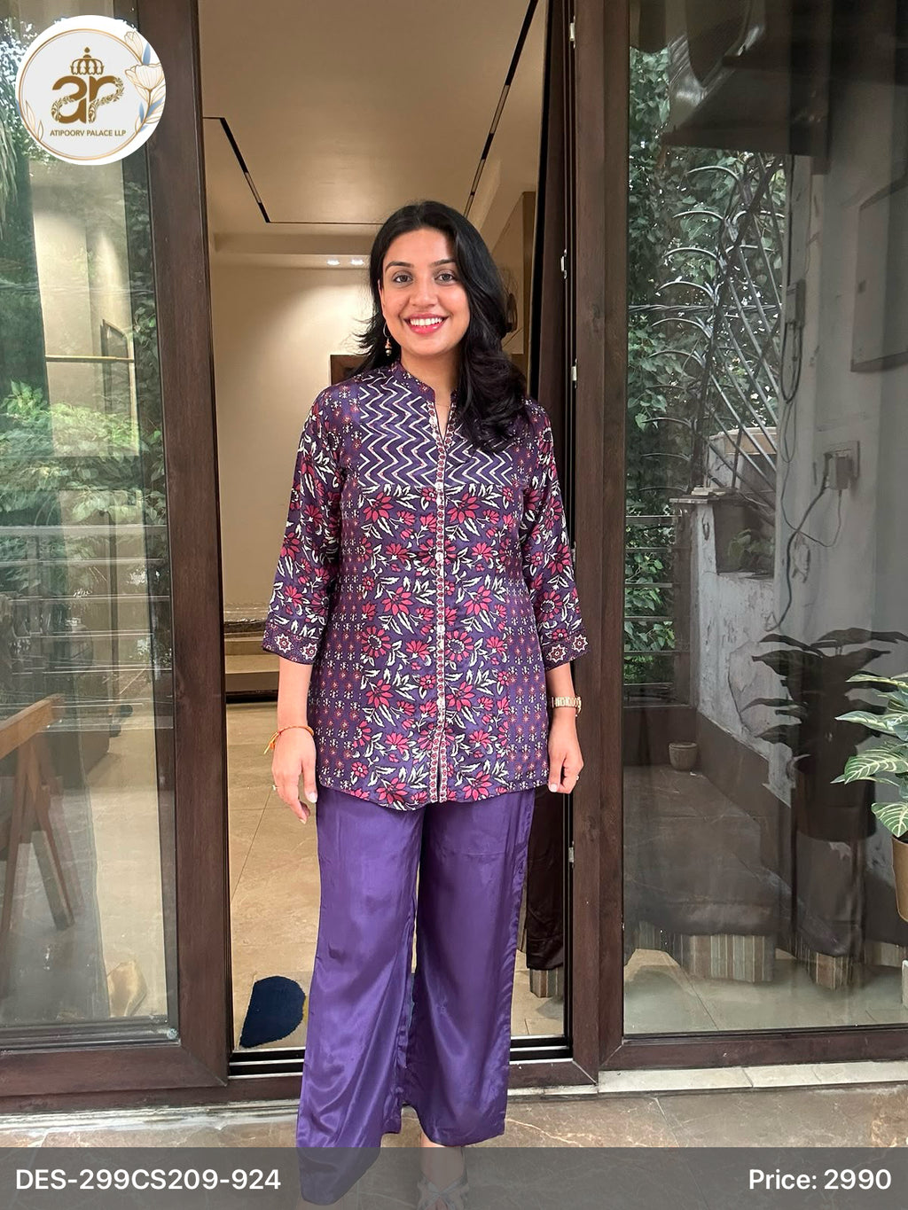 PURPLE FLORAL COORDSET
