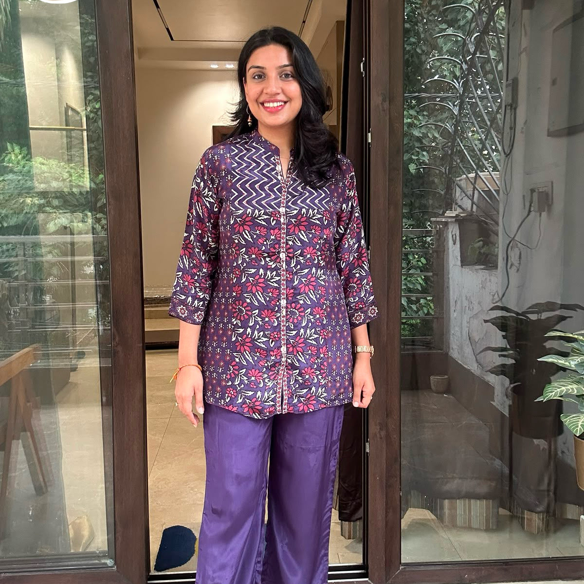 PURPLE FLORAL COORDSET