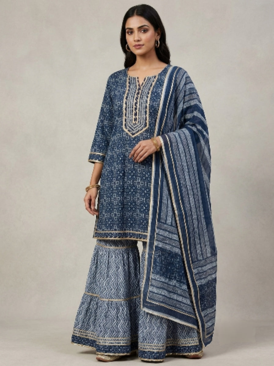 Cotton Indigo Sharara