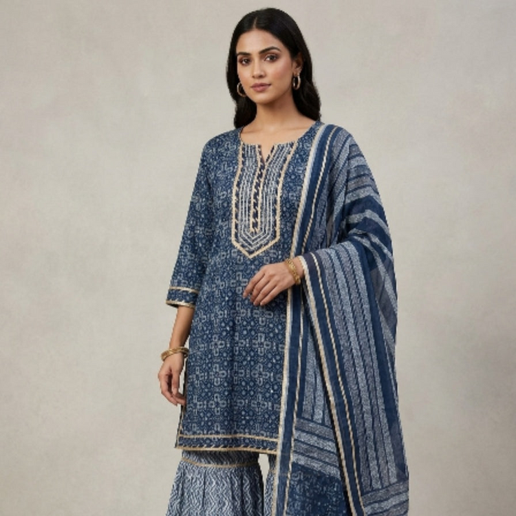 Cotton Indigo Sharara Main image