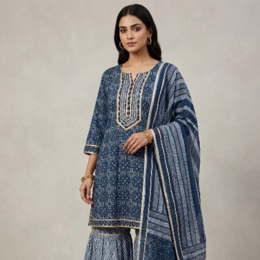 Cotton Indigo Sharara