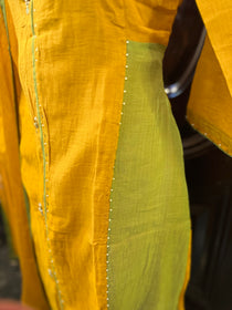 Color Block Anarkali Set