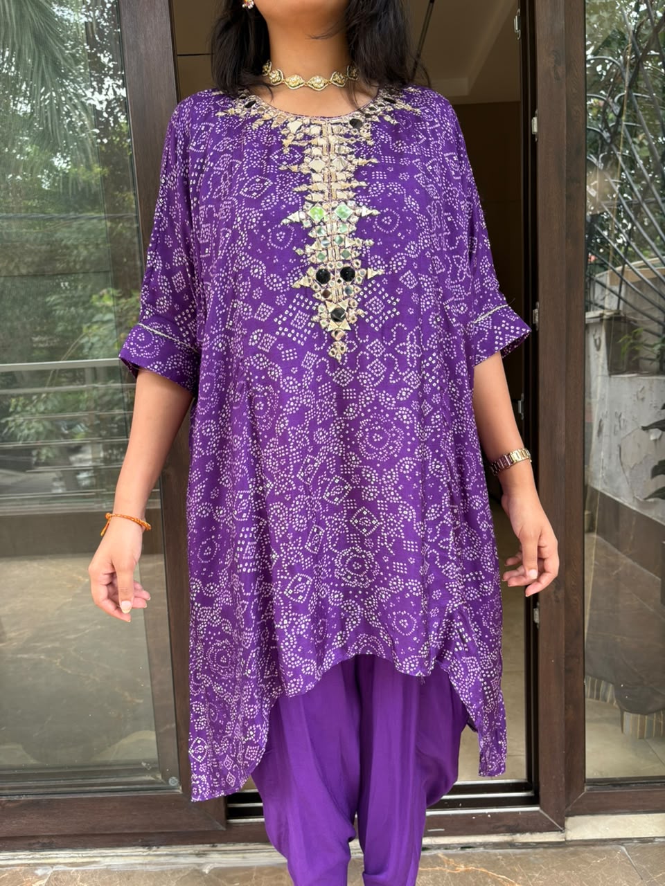 PURPLE BANDNI COORD