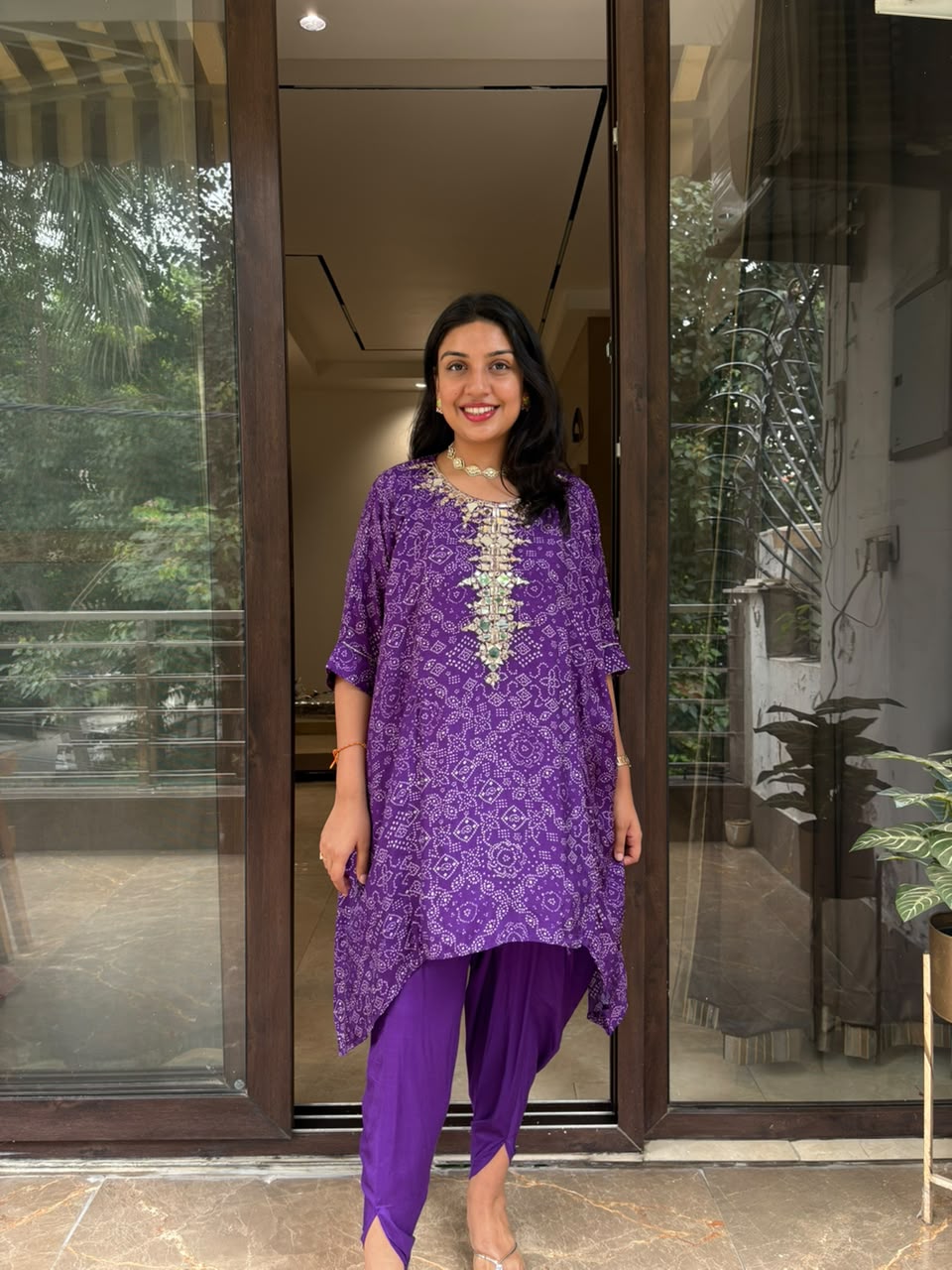 PURPLE BANDNI COORD