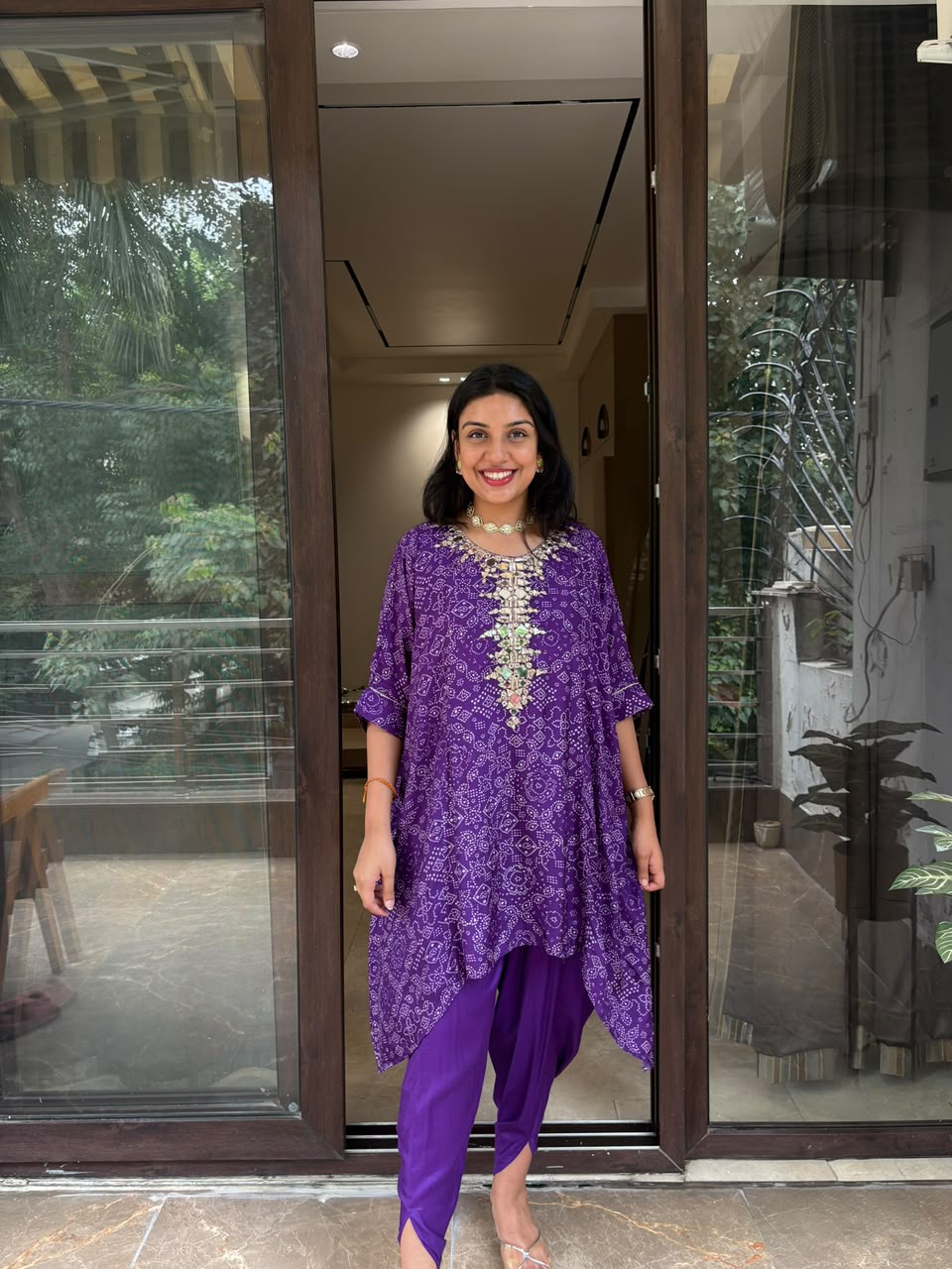 PURPLE BANDNI COORD