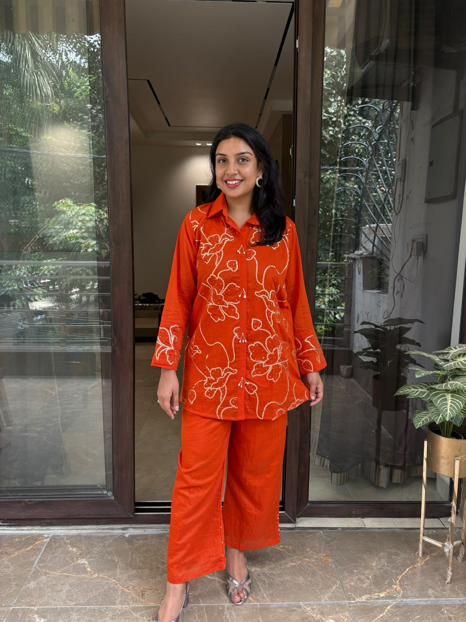 ORANGE EMBROIDERY COORD