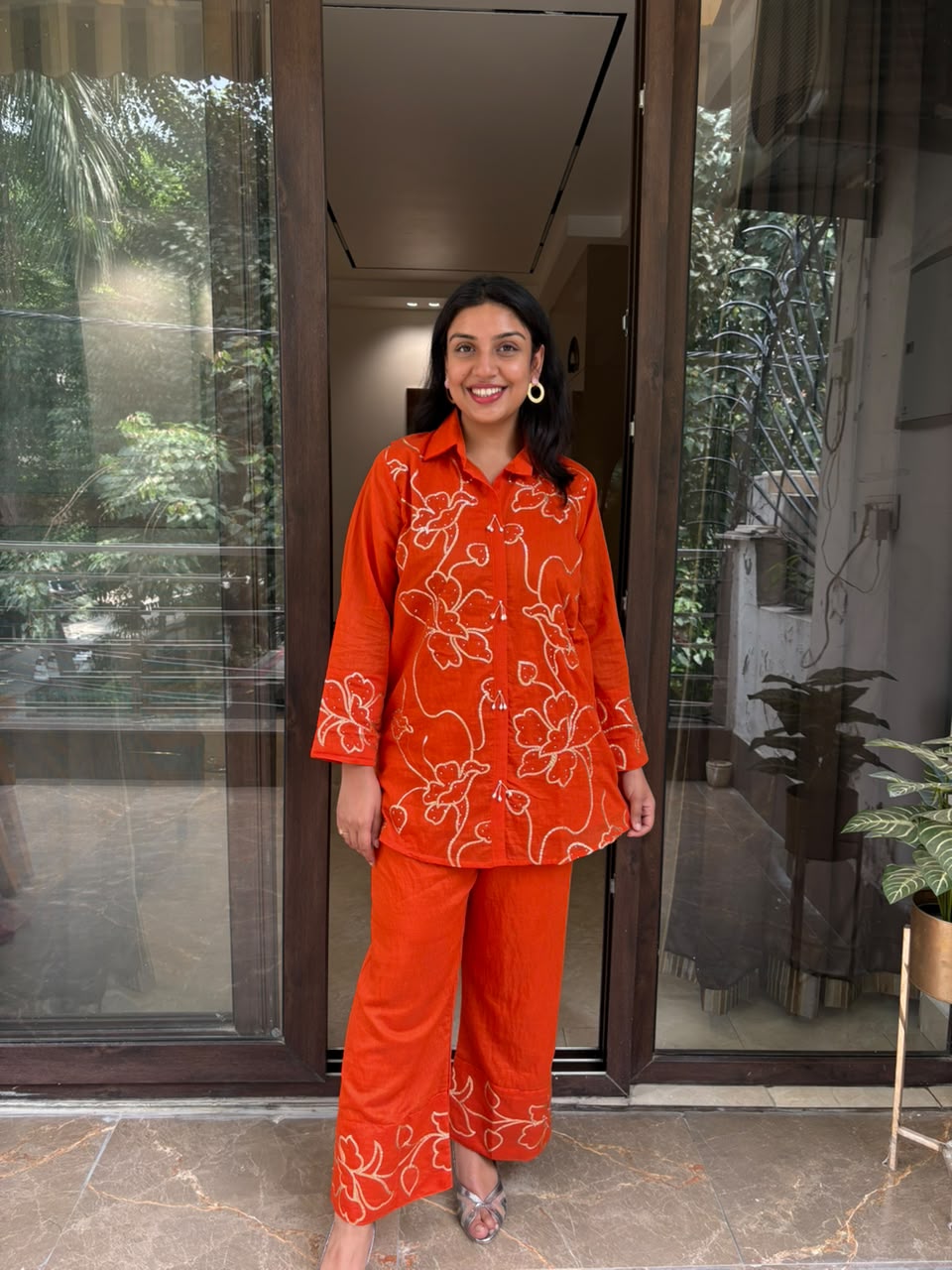 ORANGE EMBROIDERY COORD