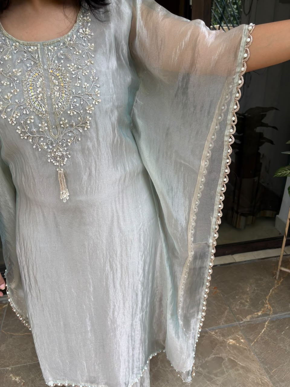 TISSUE SILK KAFTAN