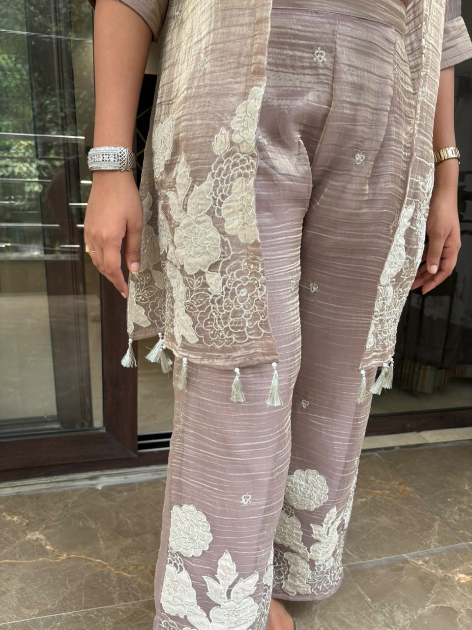 THREAD WORK JACKET SET